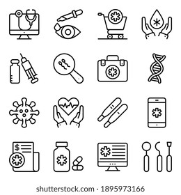 Traemos un asombroso paquete de iconos de íconos lineales médicos y farmacéuticos con calidad editable. Cada icono está diseñado de forma creativa, puede utilizar estos iconos en los proyectos relacionados.