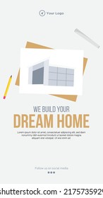 We Build Your Dream Home Portrait Template Design.