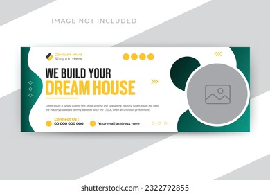 We build your dream house construction timeline cover and web banner template