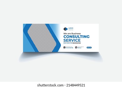 We are business consulting service social media post template, corporate  social media banner design template, consulting corporate banner and social media banner template, Vector illustration