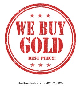 We buy gold grunge rubber stamp on white background, vector illustration