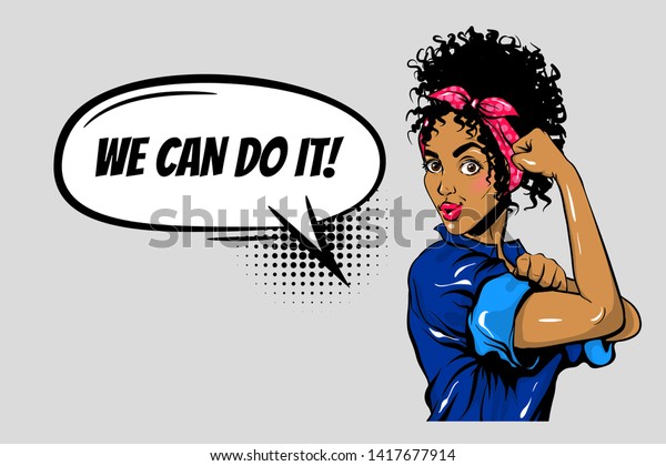 We Can Do Black Woman Girl Stock Vector (Royalty Free) 1417677914