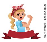 we can do it cute cartoon vector, Women
