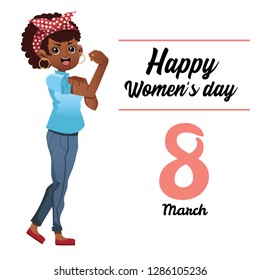 we can do it cute cartoon character,women's day 8 march