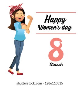 we can do it cute cartoon character,women's day 8 march