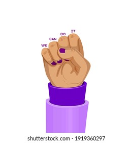 We can do it female hand raised up in a fist.
