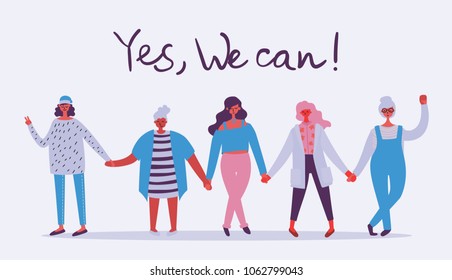 We Can Do Feminine Concept Woman Stock Vector (Royalty Free) 1078338263 ...