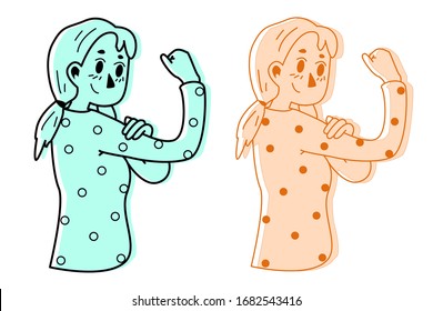 We Can Do It. Women power. Vector illustration  of women, girls, power, strong.