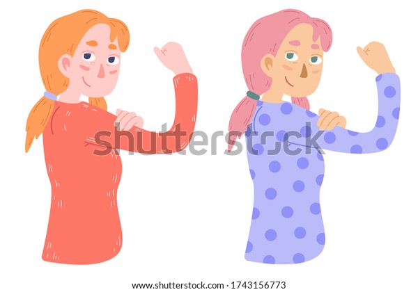 We Can Do Women Power Vector Stock Vector Royalty Free 1743156773