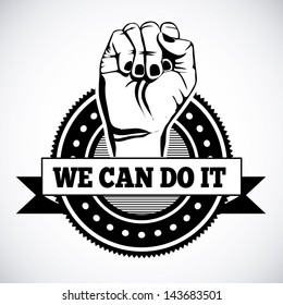 we can do it seal over white background vector illustration