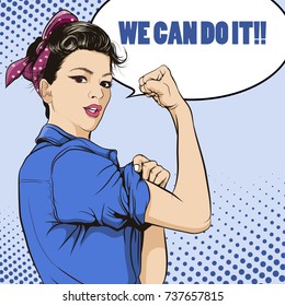 WE CAN DO IT !! VECTOR ILLUSTRATION