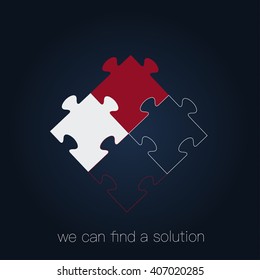 We can find solution Puzzle emblem with blue background