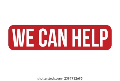 We Can Help Rubber Stamp Seal Vector