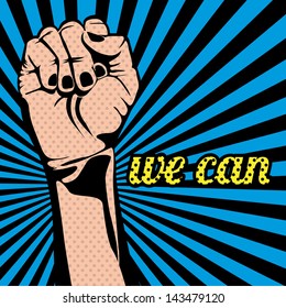 we can over blue grunge background vector illustration