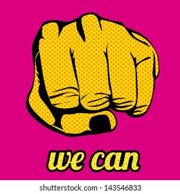 we can over pink background vector illustration