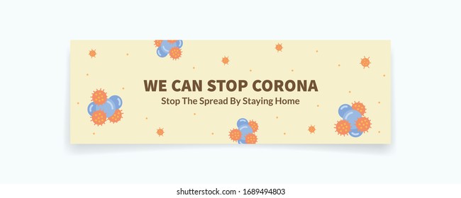 we can stop corona template banner for website space with horizontal shape