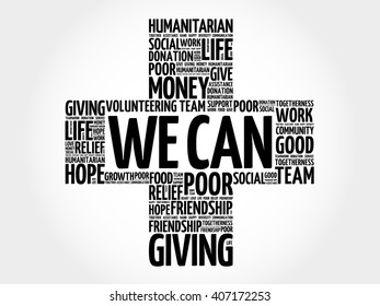 We Can word cloud collage, cross concept