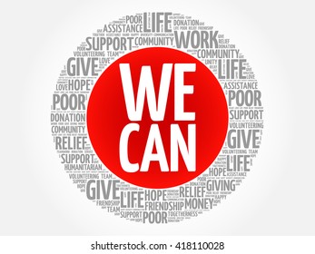 We Can word cloud collage, concept background