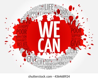We Can word cloud collage, concept background