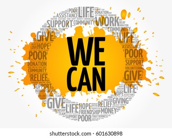 We Can word cloud collage, concept background