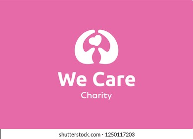 We Care Charity Organization Logo Icon Stock Vector (Royalty Free ...