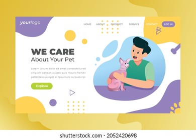 We Care Your Pet - Vector Landing Page