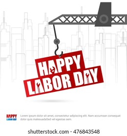 We are celebrating Labor day typography poster template, September 5th, United state of America, American Labor day design. vector illustration