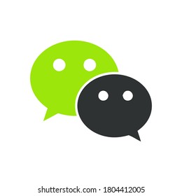 We chat symbol. Web icon comments green color. Messenger icon Vector illustration.