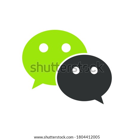 We chat symbol. Web icon comments green color. Messenger icon Vector illustration.