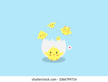 we are chicks .new born vector.card