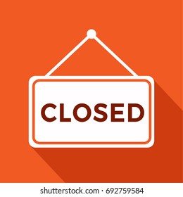 We are Closed Sign with information closed retail store, vector illustration.