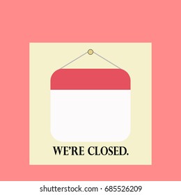 we are closed template pink color
