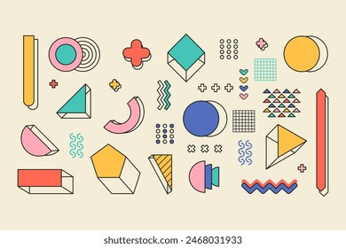 Elaboramos materiales de Ilustración vectorial plana de buena calidad que siempre son visualmente atractivos. En esta serie, te presentamos Memphis Design Illustration Pack