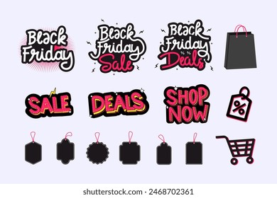 We craft good quality flat vector illustration assets which always visually appealing. In this series, we present you Black Friday Illustration Pack.