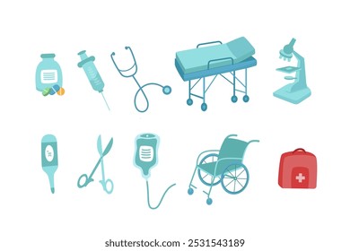 We craft good quality flat vector illustration assets which always visually appealing. In this series, we present you Medical Tools Illustration.