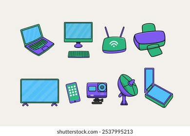 We craft good quality flat vector illustration assets which always visually appealing. In this series, we present you Computer Technology Illustration.