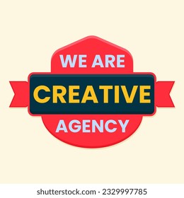 we are creative agency tag vector for corporate social media post template