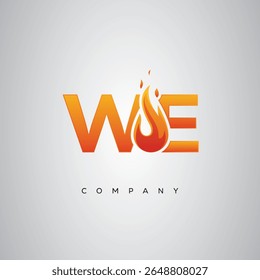 WE Creative Fire Letter Logo Design
