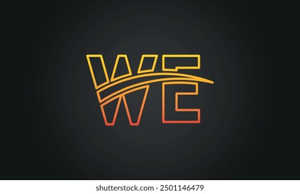 WE creative and modern letter logo design. WE logo design vector in black background.