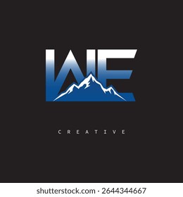 WE Creative Mountain Logo Gras Dégradé Lettre marque Design de marque pour les entreprises Marques extérieures