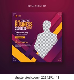 We are creative solution and corporate social media post template 