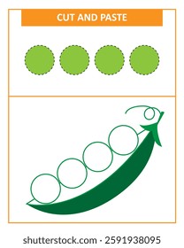 We cut and paste peas for the children's game. We learn colors, develop thinking.