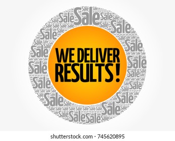 We deliver results ! words cloud, business concept background