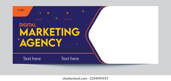 we are a digital marketing agency banner design. video thumbnail banner design. dark blue theme editable place able picture banner design.