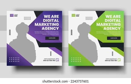 We are digital marketing agency modern square instagram social media post banner template