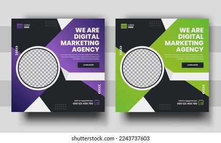 We are digital marketing agency modern square instagram social media post banner template