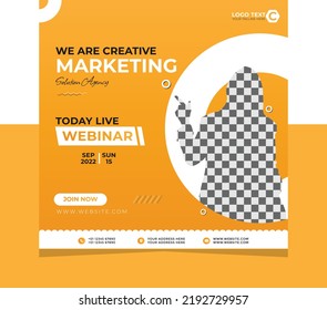 We are digital marketing solution agency social media post template. online webinar, online meeting, busines post, banner