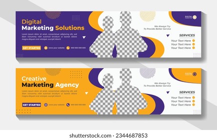 We are digital marketing solution Linkedin cover template