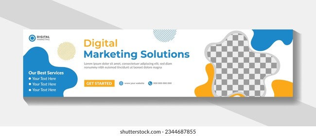 We are digital marketing solution Linkedin cover template