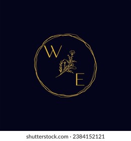 WE elegant wedding initial logo in high quality professional design that will print well across any print media